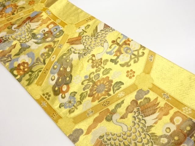 JAPANESE FUKURO OBI / SAGANISHIKI / WOVEN FLORAL PLANTS